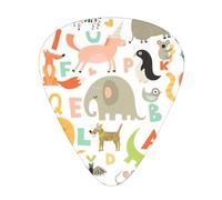 Zoo Alphabet Animal print Guitar Picks 12 Pack Assorted Thickness for Guitar,ukulele,0.46/0.71/0.96mm