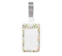 Zoo Alphabet Animal Print ID Badge Holder Waterproof Work Card Protector for Office Workplace Fun ABS