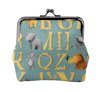 Zoo Alphabet Animal Print Versatile Coin Purse Exquisite Mini Wallet Cute Change Pouch for Any Occasion