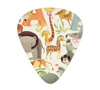 Zoo Alphabet Animal Printed Guitar Picks 12-Piece Set - Comfortable, Versatile Plectrum for All Guitar Styles & Players