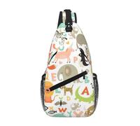 Zoo Alphabet Animal Sling Chest Bag - Slim Sling Backpack For Men Women Lightweight Travel Shoulder Bag Crossbody Casual Daypack