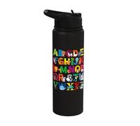 Zoo Animal Alphabet ABCs Learning Cute Kindergarten Teacher Stainless Steel Insulated Water Bottle