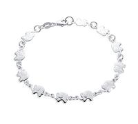 ZOO Animal Caravan Lucky Station Multi Charm Elephant Bracelet Layering Strand For Women Teens Strong .925 Sterling Silver 7.5 Inch