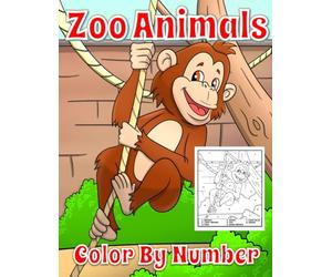 Zoo Animals Color By Number: Elephants, Monkeys, Hippos, Kangaroos, Alligators, Lions, Bears, Camels, Sloths, Tigers and other fun Zoo Animals For ... Guide Numbers. All Images Are Hand Drawn.