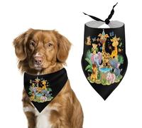 Zoo Animals Wildlife Birthday Party Dog Bandana Puppy Cat Scarfs Bibs Washable Triangle Kerchief Pet Gifts