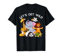 Zoo Animals Wildlife Birthday Party Let's Get Wild Safari T-Shirt
