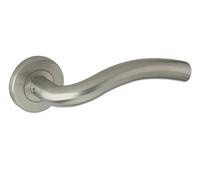 Zoo Arched Lever Door Handle On Rose Stainless Steel