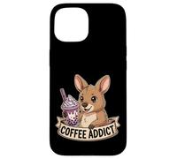 Zoo enthusiast Cute Baby Kangaroo Boba Tea Coffee Addict Case for iPhone 15