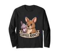 Zoo Enthusiast Cute Baby Kangaroo Boba Tea Coffee Addict Long Sleeve T-Shirt