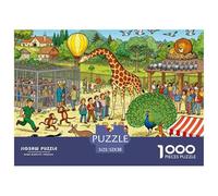 Zoo Escape Wooden Jigsaw Puzzle Waterproof 1000 Piece Puzzles for Adults Impossible Challenging Games