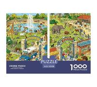 Zoo Escape Wooden Jigsaw Puzzle Waterproof 1000 Piece Puzzles for Adults Impossible Challenging Games