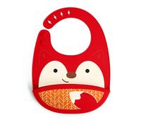 Skip Hop Zoo Fold and Go Silicone Bib Fox, Red