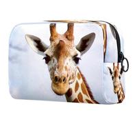Zoo Giraffe Looking and Listening Cosmetic Bag for Women, Travel Toiletries Bags Large Makeup Handy Pouch Organiser Bag with Zipper