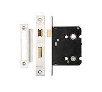 Zoo Hardware 76mm Bathroom Sash Lock, 57mm Backset, Satin Stainless