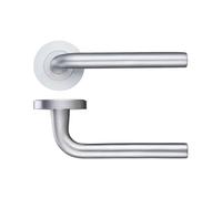 Zoo Hardware DAT050SC Salerno Lever on Round Rose for Door - Satin Chrome