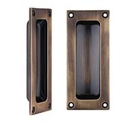 Zoo Hardware FB90 Rectangular Recessed Flush Door Pull Handle 102 x 45mm (Florentine Bronze)