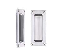Zoo Hardware FB90 Rectangular Recessed Flush Door Pull Handle 102 x 45mm (Satin Chrome)