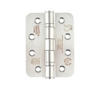 Zoo Hardware Grade 13 Ball Bearing Hinge - SS201 - Radius - CF849 in Satin Stainless Finish & Dimensions: 102mm x 76mm x 3mm