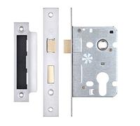 Zoo Hardware Mortice Euro Profile Sash Lock Case Body - Stainless Steel (64mm Case (44.5mm Backset))