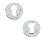 Zoo Hardware Pair of Designer Zinc Escutcheons Polished Chrome Euro Profile