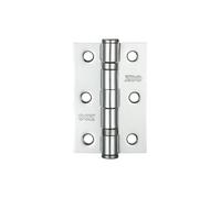 Zoo Hardware Professional Door Hinge, 2 Polish Chrome Ball Bearing Hinges + Fixings, Stainless Steel, 76 x 50 x 2mm, Heavy Duty Construction, Model # ZHS32CP