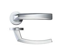 Zoo Hardware Rosso Maniglie Hydra Lever On 50MM Rose Door Handle Satin Chrome - RM010SC