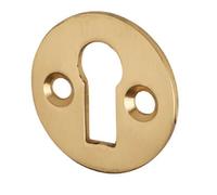 Zoo Hardware Victorian Standard Profile Keyhole OPEN Cover Escutcheon 32mm + Screws (Polished Brass)