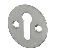 Zoo Hardware Victorian Standard Profile Keyhole OPEN Cover Escutcheon 32mm + Screws (Satin Chrome)