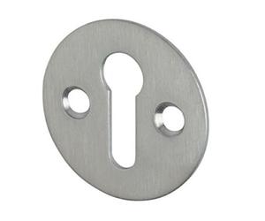 Zoo Hardware Victorian Standard Profile Keyhole OPEN Cover Escutcheon 32mm + Screws (Satin Chrome)