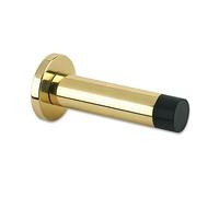Zoo Hardware Wall Mounted Projection Cylinder Door Stop with Rose - Polished Brass