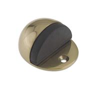 Zoo Hardware ZAB06B Oval Door Stop - Polished Brass - Floor Mounted - Face Fix