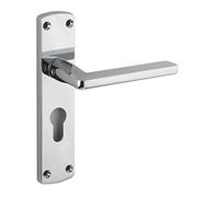 Zoo Hardware ZCZ011EPCP - Leon Lever On Euro Profile Backplate - Polished Chrome Finish