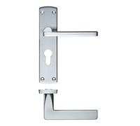 Zoo Hardware ZCZ011EPSC - Leon Lever On Euro Profile Backplate - Satin Chrome Finish
