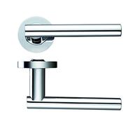 Zoo Hardware ZPZ090CP - Lucca Round Rose Lever Door Handles - Screw On Rose - Polished Chrome Finish