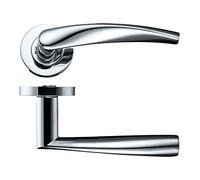 Zoo Hardware ZPZ210 Door Handle - Vesta Lever - Polished Chrome Finish - Screw On Rose