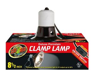 Zoo Med Deluxe Porcelain Clamp Lamp 22cm Max 150W E27 Lamp Holder