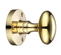 Zoo Oval Mortice Knob - 60.5mm Rose Dia - Polished Brass