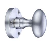 Zoo Oval Mortice Knob - 60.5mm Rose Dia - Satin Chrome