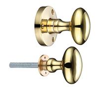 Zoo Oval Rim Knob - 60.5mm Rose Dia - Polished Brass