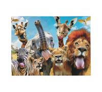 Zoo Wild Jungle Animals Throw Blanket Elephant Lion Giraffe Leopard Zebra Funny Print Blankets Gifts Couch Sofa Bed Stuff Decor Cozy Fleece Plush Flannel for Lover Men Women Boys Girls Kids 40"x50"