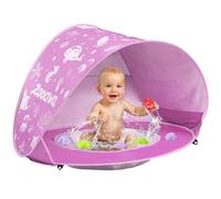 Zooawa Baby Beach Tent, Pop Up Beach Tent Sun Shade for Beach, Portable Shade Pool UV Protection Sun Shelter for Infant with Beach Sand Toys Set, Pink