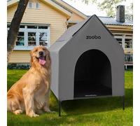 Zooba Large Dog House Outdoor, 36in Elevated 2-in-1 Cot & Canopy