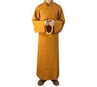ZooBoo Summer Buddhist Shaolin Monk Robe Cotton Long Robes Gown Kung Fu Uniforms Martial Arts Clothing
