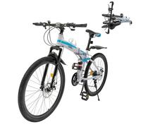 Zoobotanica 26 Inch Mountain Bike,Adult Folding Bicycle,21 Gear Speeds,Full Suspension,Front & Rear Disc Brake,High-Carbon Steel Frame,Mens Womens MTB,Hardtail Mountain Bike