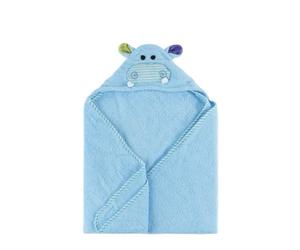 Zoocchini 100 Percent Cotton Baby Hooded Towel, Henry the Hippo