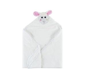 Zoocchini 100 Percent Cotton Baby Hooded Towel, Lola The Lamb