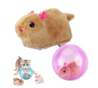 zoocco Automatic Rolling Cat Toy, 4.92" Interactive Self-Rolling Ball with Plush Animal Inside, Smart Obstacle-Avoiding Moving Ball for Cats, Kittens & Small Dogs Indoor Play (Pink B)