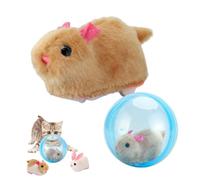 zoocco Automatic Rolling Cat Toy, 4.92" Interactive Self-Rolling Ball with Plush Animal Inside, Smart Obstacle-Avoiding Moving Ball for Cats, Kittens & Small Dogs Indoor Play (Blue B)