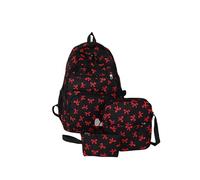 zoocco Bow Backpack for Girls, Preppy Backpack Set with Bows, Cute Coquette Pink School Backpacks for Teens & Students (Red)