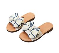 zoocco Bow Sandals for Women - Cute Slip-On Flat Sandalss with Bows, Summer Sandals for Women 2025, Lightweight Vacation Shoes (C,6)